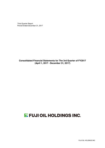Miniature Fuji Oil Holdings Rapport trimestriel 2017-q3