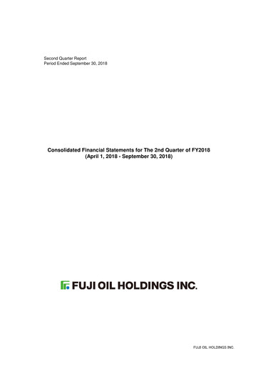 Miniature Fuji Oil Holdings Rapport trimestriel 2018-q2
