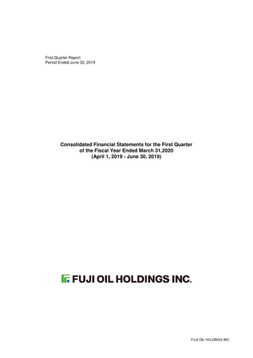 Miniature Fuji Oil Holdings Rapport trimestriel 2019-q1
