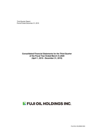 Miniature Fuji Oil Holdings Rapport trimestriel 2019-q3