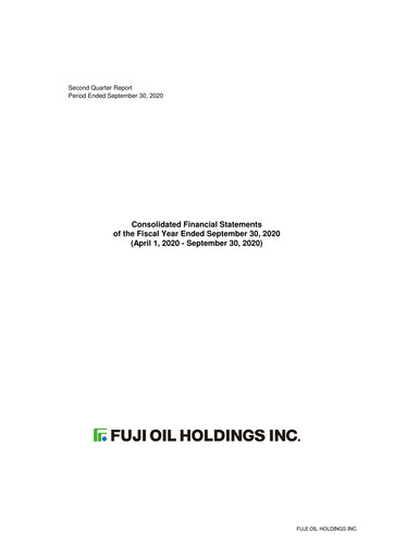 Miniature Fuji Oil Holdings Rapport trimestriel 2020-q2