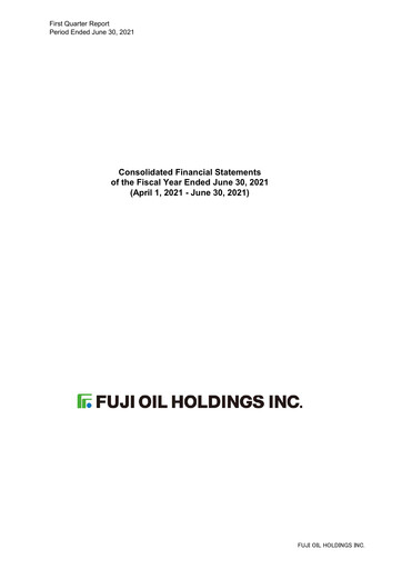 Miniature Fuji Oil Holdings Rapport trimestriel 2021-q1