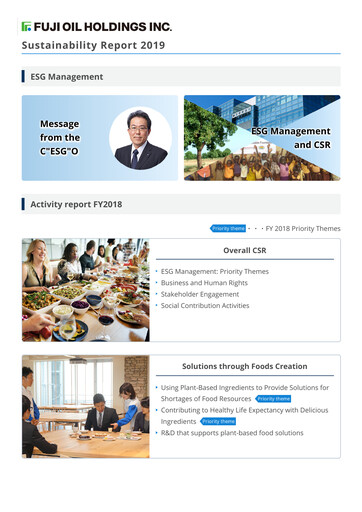 Thumbnail Fuji Oil Holdings Sustainability Report 2019