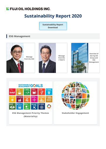 Thumbnail Fuji Oil Holdings Sustainability Report 2020
