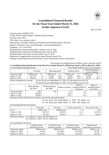 Miniature Sankyu Bilan financier fy2026