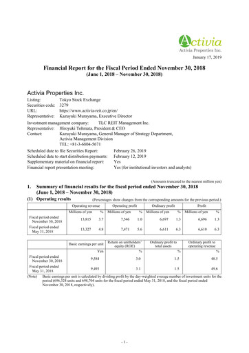 Thumbnail Activia Properties Financial Report 2018