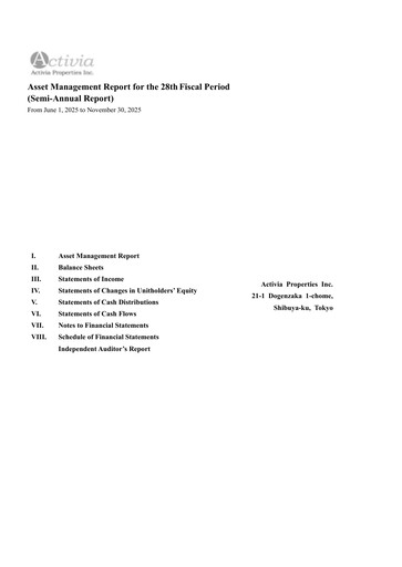 Thumbnail Activia Properties Half-year Report 2025-h2