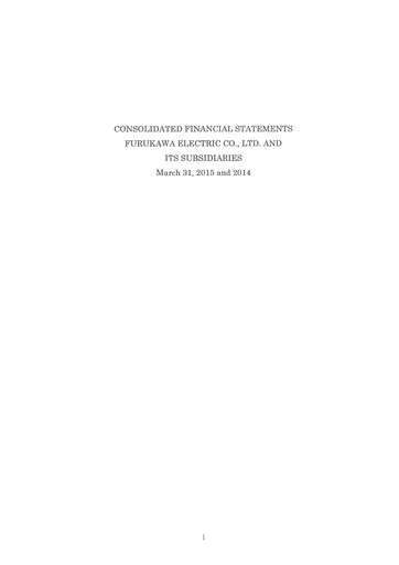 Thumbnail Furukawa Electric Financial Statement fy2015