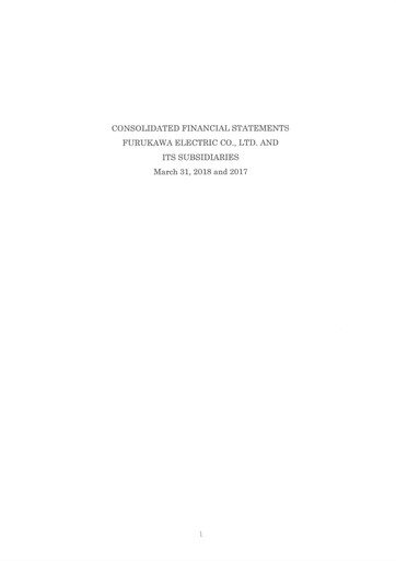 Thumbnail Furukawa Electric Financial Statement fy2018