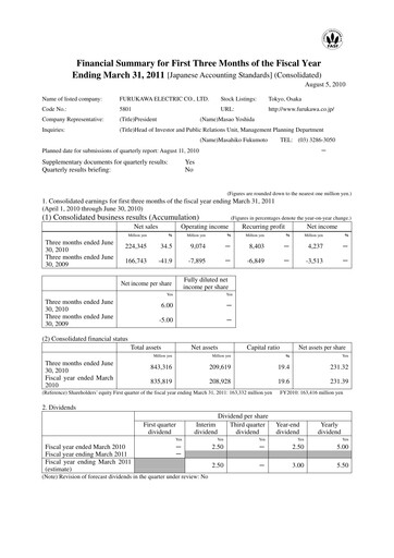 Thumbnail Furukawa Electric Quarterly Report 2011-q1