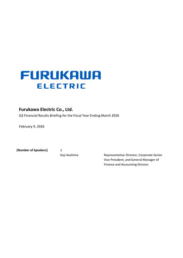 Thumbnail Furukawa Electric Quarterly Report 2025-q3