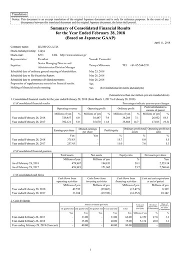 Thumbnail Izumi Co., Ltd. Financial Statement fy2017