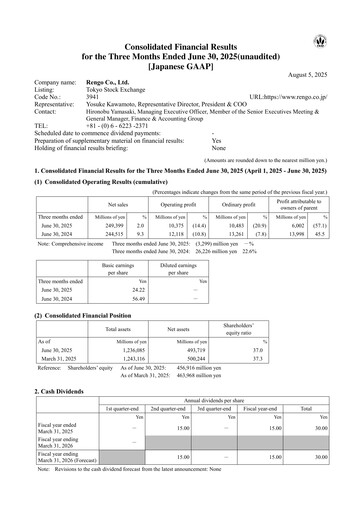 Thumbnail Rengo Co., Ltd. Quarterly Report 2026-q1