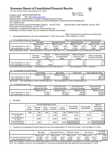Thumbnail Nipro Corporation Financial Statement fy2014