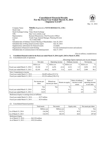 Thumbnail Nitto Boseki Financial Statement fy2013