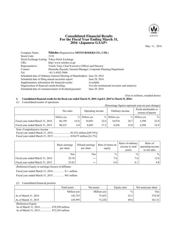 Thumbnail Nitto Boseki Financial Statement fy2015