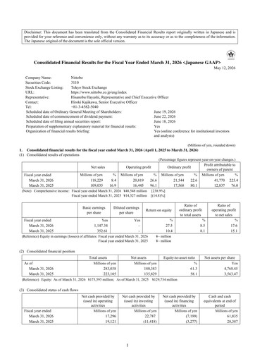 Thumbnail Nitto Boseki Financial Statement fy2026