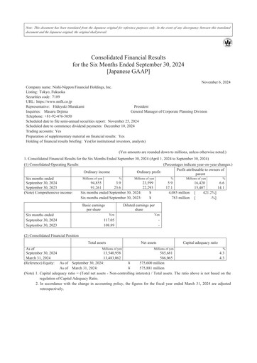 Thumbnail Nishi-Nippon Financial Holdings Half-year Report 2025-h1