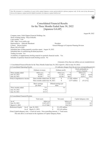 Thumbnail Nishi-Nippon Financial Holdings Quarterly Report 2023-q1