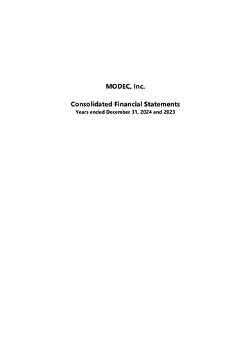 Thumbnail MODEC, Inc. Financial Statement 2024