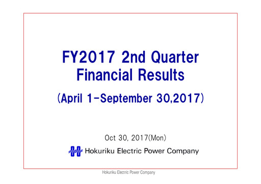 Thumbnail Hokuriku Electric Power Company Quarterly Report 2017-q2