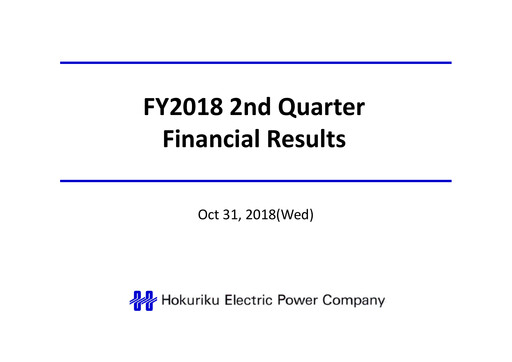 Thumbnail Hokuriku Electric Power Company Quarterly Report 2018-q2
