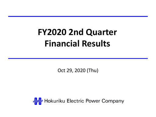 Thumbnail Hokuriku Electric Power Company Quarterly Report 2020-q2