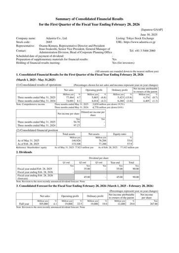 Thumbnail Adastria Quarterly Report fy2026-q1