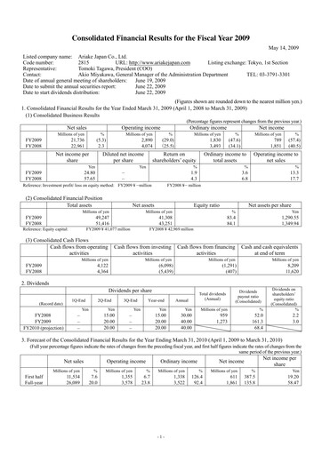 Thumbnail ARIAKE JAPAN Financial Statement fy2009