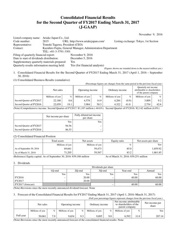 Thumbnail ARIAKE JAPAN Half-year Report fy2017-h1