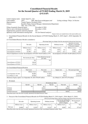 Thumbnail ARIAKE JAPAN Half-year Report fy2019-h1