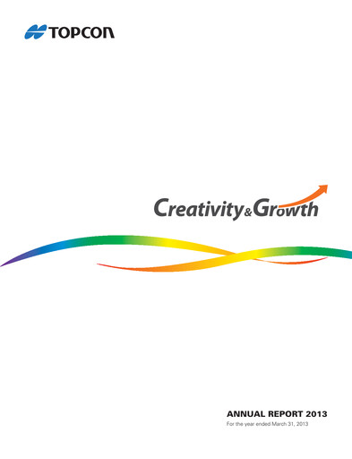 Thumbnail Topcon Corporation Annual Report 2013