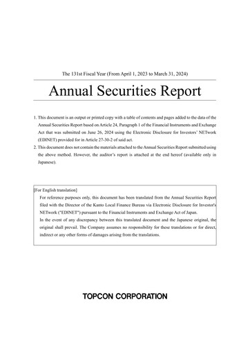 Thumbnail Topcon Corporation Annual Report fy2023