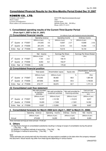 Vorschaubild Komeri Co.,Ltd. Quartalsbericht 2007-q3