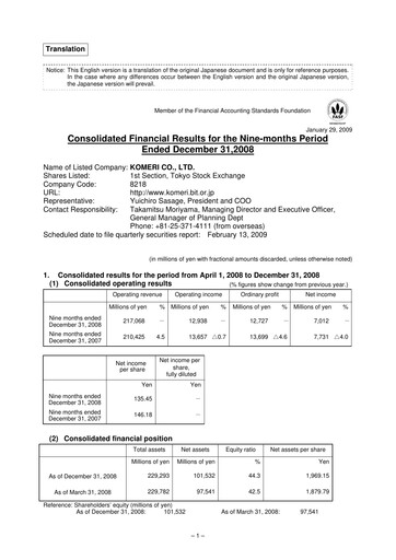 Vorschaubild Komeri Co.,Ltd. Quartalsbericht 2008-q3