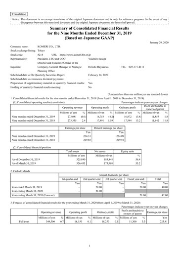 Vorschaubild Komeri Co.,Ltd. Quartalsbericht 2019-q3