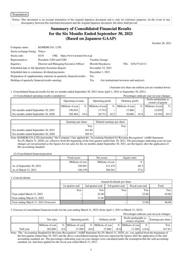 Vorschaubild Komeri Co.,Ltd. Quartalsbericht 2021-q2