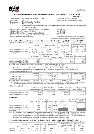 Miniature Ohsho Food Service Bilan financier fy2025