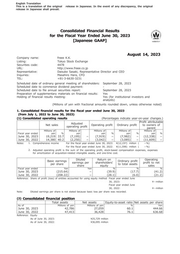 Thumbnail freee K.K. Financial Statement fy2023