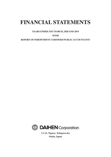 Thumbnail DAIHEN Corporation Financial Statement fy2020
