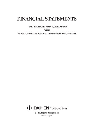 Thumbnail DAIHEN Corporation Financial Statement fy2021