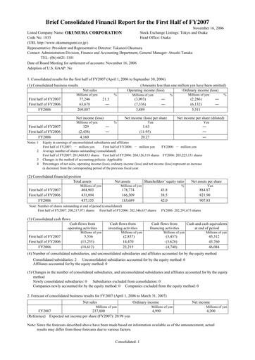 Vorschaubild Okumura Corporation Halbjahresbericht 2006-h1
