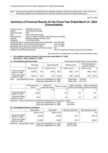 Thumbnail SAKURA Internet Financial Statement fy2023