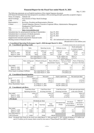 Thumbnail Taikisha Financial Statement fy2020