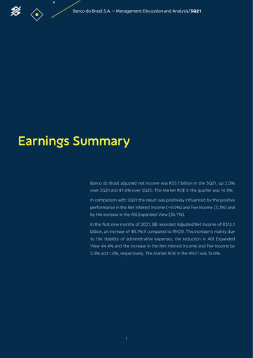 Thumbnail Banco do Brasil
 Quarterly Report 2021-q3