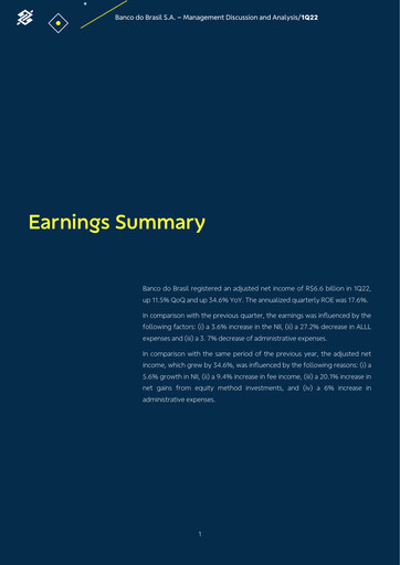 Thumbnail Banco do Brasil
 Quarterly Report 2022-q1