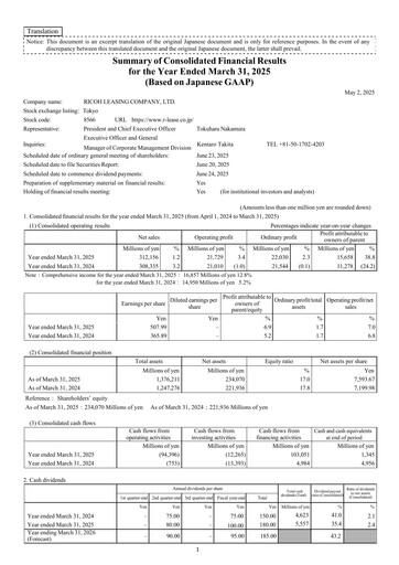 Thumbnail Ricoh Leasing Company Financial Statement fy2024