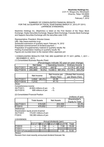 Thumbnail Nisshinbo Holdings Quarterly Report 2011-q3