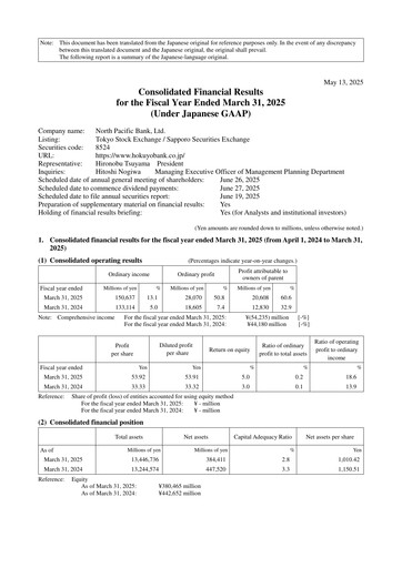Thumbnail North Pacific Bank Financial Statement fy2024