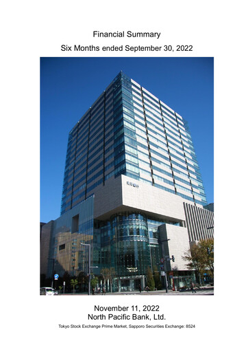 Thumbnail North Pacific Bank Half-year Report 2022-h1